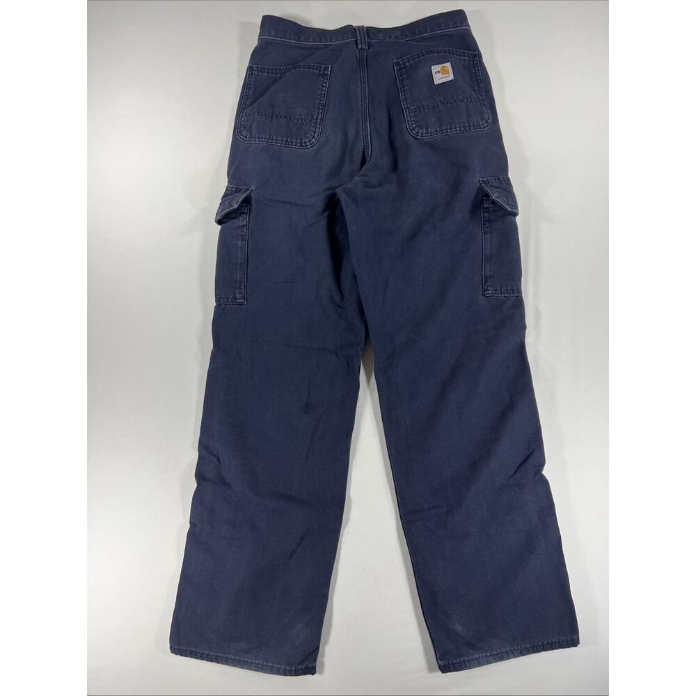 Carhartt FR Pants Mens 30x32 Work Pants Original Fit Cargo 2112 Cat 2 Blue - Picture 2 of 10